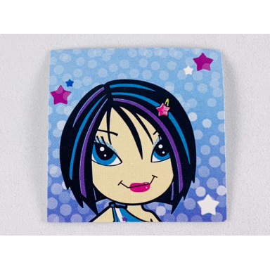 clikits frame insert paper 4 x 4 thin with star character on blue gradient background pattern