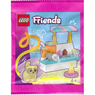 cute cat with ice cream stand paper bag