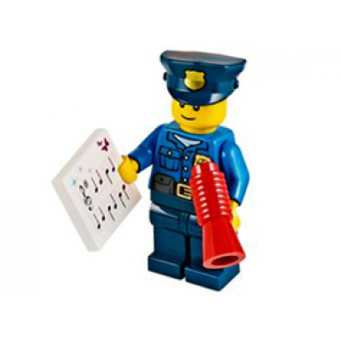 advent calendar 2014 city day 11 - policeman with loudhailer megaphone and sheet music